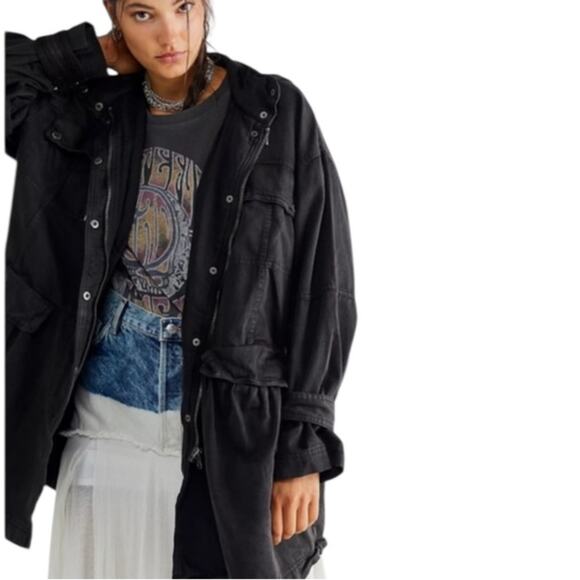 Free People Jackets & Blazers - Free People Nocturne Cotton Parka Jacket Hooded Sz M